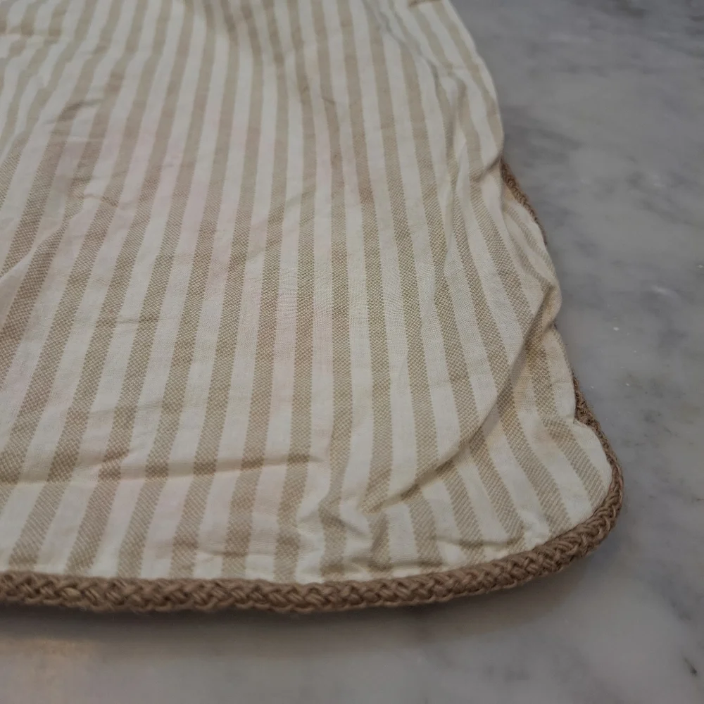 Vintage Nautica Multicolor Floral 2 Qty Queen‎ Sz Pillow Cases Tan Cream Stripe
